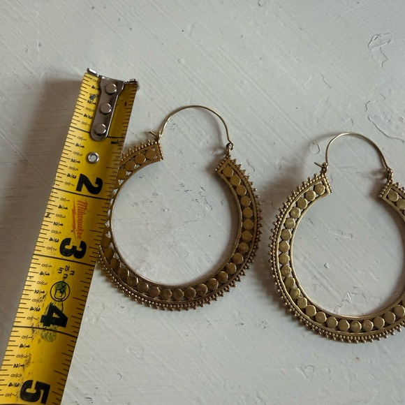 Large brass Boho Earrings - Picture 2 of 4